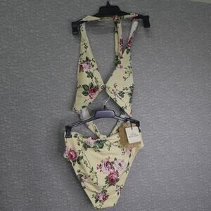 NWT Mira Flores AntonioMelani Style Small Bungalow Swim High Waist Bikini Floral